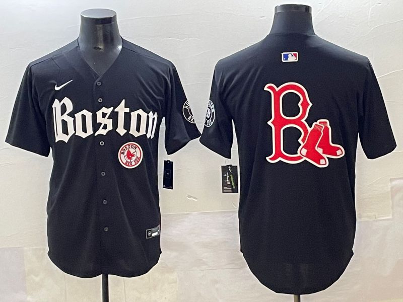 Men 2025 Boston Red Sox Blank Black Five generations Joint Name Nike MLB Jersey style 8